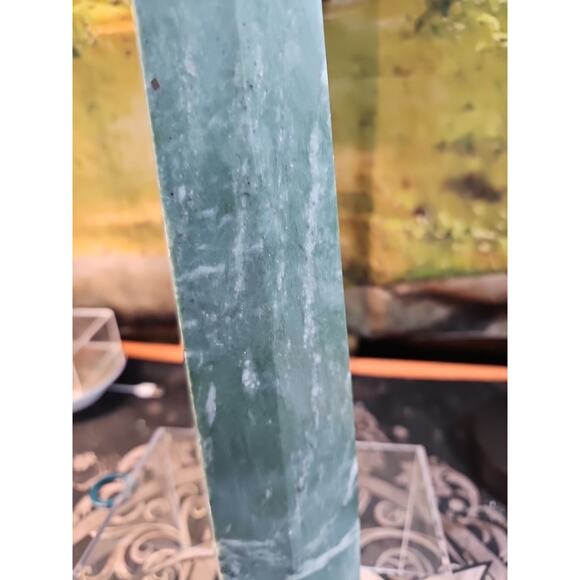 4.69lbs 12in Tall Green Jasper Crystal Point Tower Healing - Picture 6 of 10